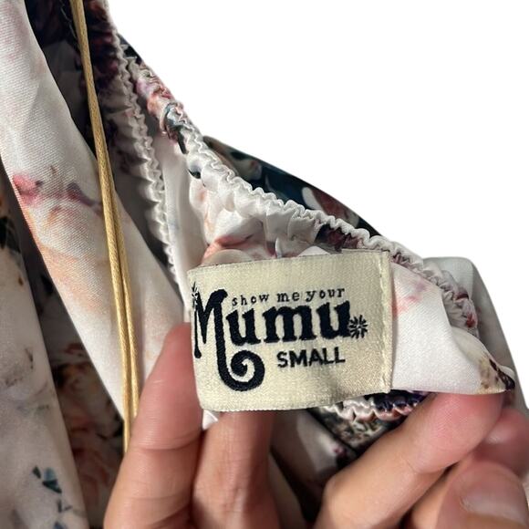 NWT Show Me Your Mumu Bouquet Beauty White Floral Heather Halter Dress Small - Picture 7 of 13